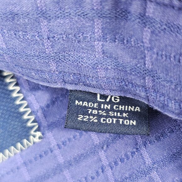 Tommy Bahama Men’s Large Purple Silk Cotton Blend Textured Long Sleeve Shirt - Picture 4 of 8